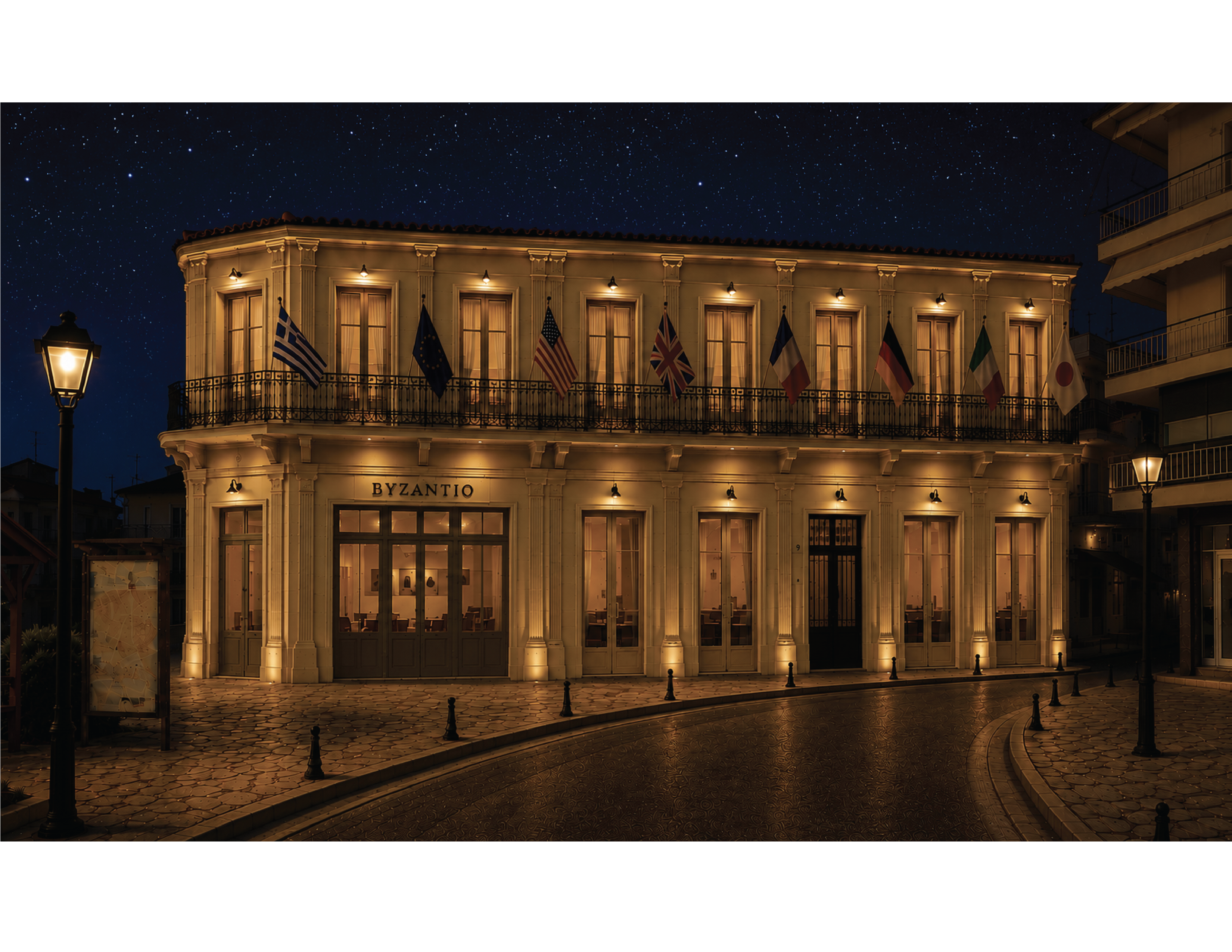 Mitropoleos 112 evening facade render